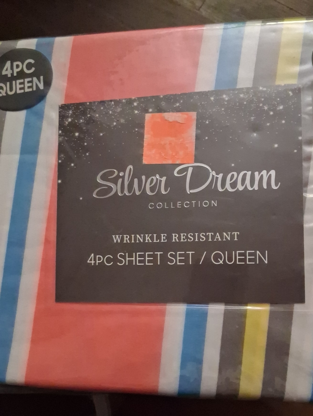 4-Piece Queen Sheet Set - Coral Stripe